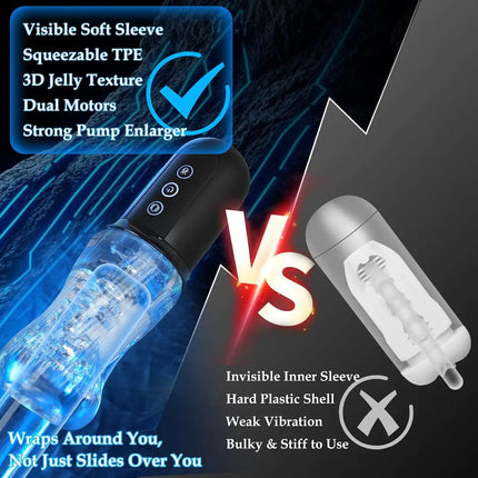 Automatic Male Masturbator Sucking Vibrating Real Pussy Blowjob Machine Male Sex Toy Men Masturbation Cup Adult Goods for Men