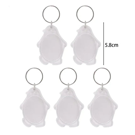 5/30Pcs Transparent Acrylic Keychains Lovely Blank Photo Frame DIY Pendant Fashion Versatile Keychains Couple Anniversary Gift