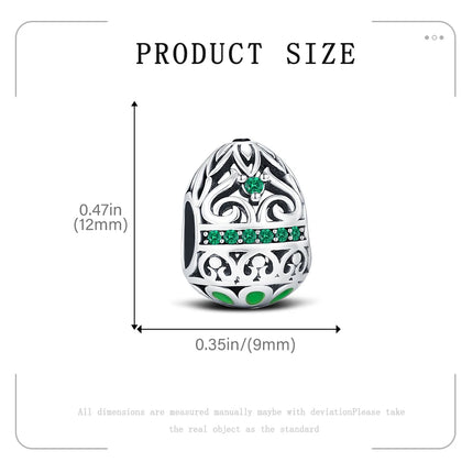 New 925 Sterling Silver Easter Egg Charm European-style Floral Pattern Cutout Charm Fit Original Bracelet DIY Woman Jewelry Gift