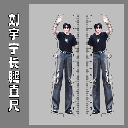 G-DRAGON G-DRAGON Liu Yuning Big Long Leg Ruler Funny Design Sense Acrylic Ruler Decoration Measurement Stationary Fan Gift