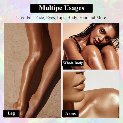 3 Colors Shimmer Liquid Highlighter Long-lasting Face Body Brightening Liquid Glitter Music Festival Party Makeup Accessories