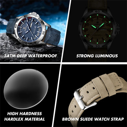 PAAZOMU Men's Luxury Brand Watch Waterproof Luminous Date Week Quartz Wristwatch for Men Stainless Steel Fashion Sports Watches