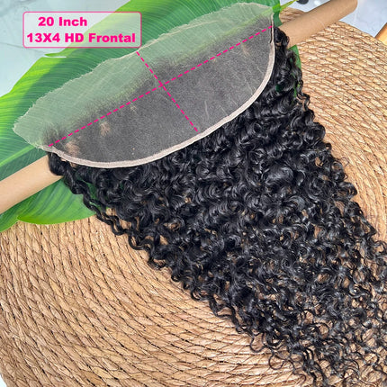 Burmese Curly 13x4 HD Transparent Lace Frontal Only Human Hair Free Part 10-22 Inch