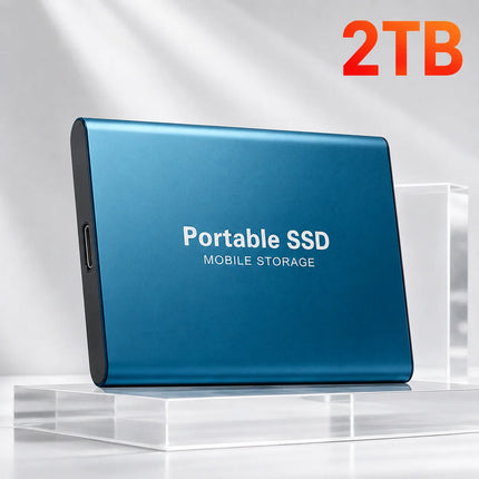 Portable Solid State Drive 2TB External SSD USB-C Hard Drive Compatible with PC Mac Windows