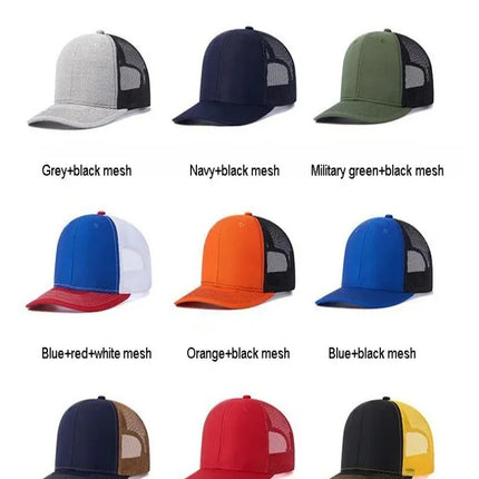 Summer Unisex Slight Curved Brim Trucker Hat Hot Sale Breathable Casual Cap for Men Women Outdoor Daily Wear