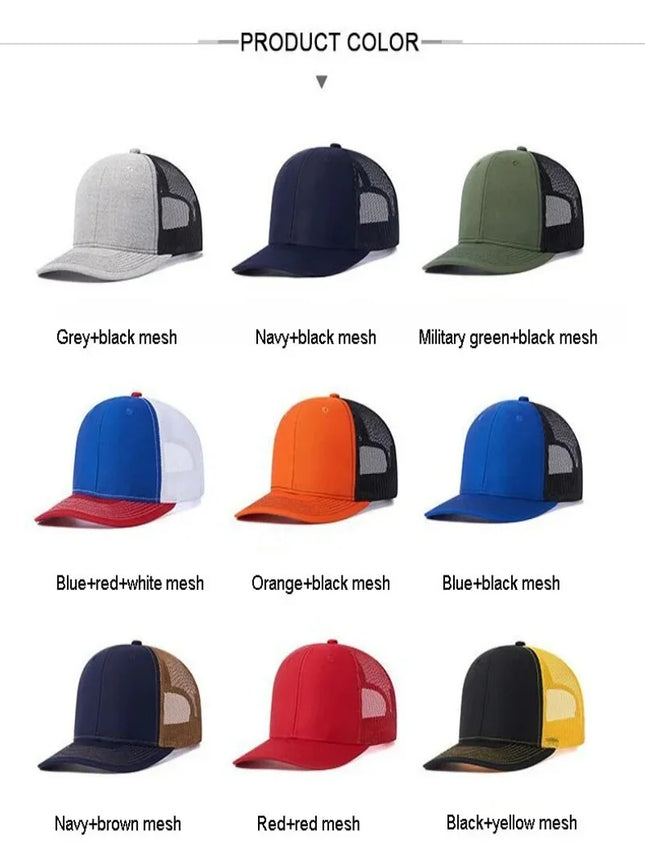 Summer Unisex Slight Curved Brim Trucker Hat Hot Sale Breathable Casual Cap for Men Women Outdoor Daily Wear