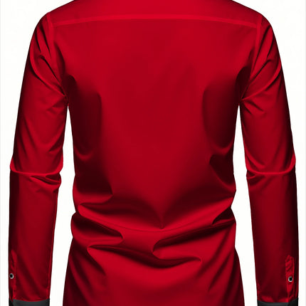 FGKKS Men Tuxedo Shirt Brand New Western Luxury Long Sleeve Smart Casual Micro Elastic Wrinkle-free Male Business Dress Shirts