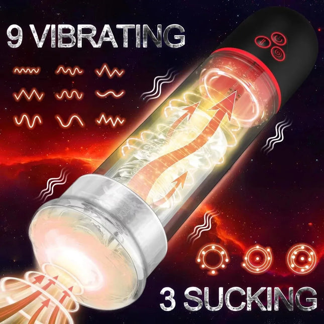 Electric Penis Pump Vacuum Sucking Men's Masturbator Enlargement Enhancement Realistic Vagina Pocket Pussy Oral Sex Toy