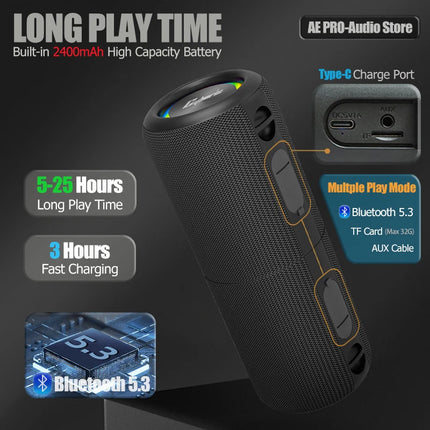 20W Split Bluetooth Speaker TWS Stereo Dual Speaker High Volume Wireless Portable Speaker Outdoor Waterproof Heavy Bass Speaker