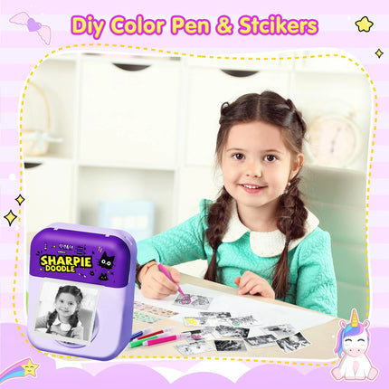 Instant Print Camera-Digital Camera with Game,Music Playback, Calendar & CalculatorFunctions,Interactive Camera,ldeal asChristma