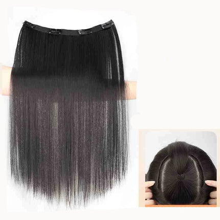 V-shaped one-piece synthetic 4 Clip In Hair Extensions Long Straight Hairstyle Hairpiece Colour 50CM Natural Fake Hair