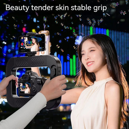 Three-color dimming, ring rabbit cage fill light selfie live broadcast photography light with Bluetooth selfie reverse charging