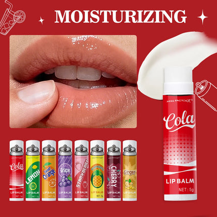 8PCS Soda-Inspired Lip Balm Set, Long-Lasting Moisture & Anti-Chapping, 8 Scents, Ideal for Daily Use & Holiday Gift Giving