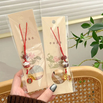 Sweet Cartoon Maneki Neko Key Chain Ceramic Ornament Lucky Cat Phone Charm Fortune Phone Lanyard Lucky Cat Phone Strap Girls
