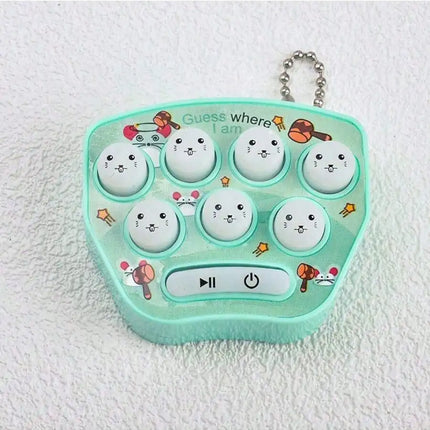 Whac-A-Mole Mini Handheld Game Console Cartoon Electronic Glowing Finger Training Stress Relief Toy Mini Keychain Mini Car Penda
