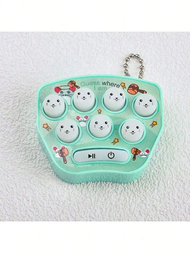 Whac-A-Mole Mini Handheld Game Console Cartoon Electronic Glowing Finger Training Stress Relief Toy Mini Keychain Mini Car Penda