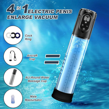 Electric Pump Male Sex Toy, Men's Sex Toy, 5 Suction Modes and 5 Training Pressure Levels, Automatic Penis Sleeve with Mini Pock