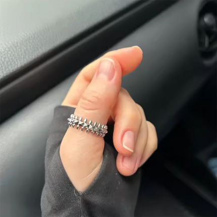 2025 Design Style Riveted Bullet Stainless Steel Rings For Women Punk Gold Color Creative Ring Broad Surface Finger Jewelry Gift