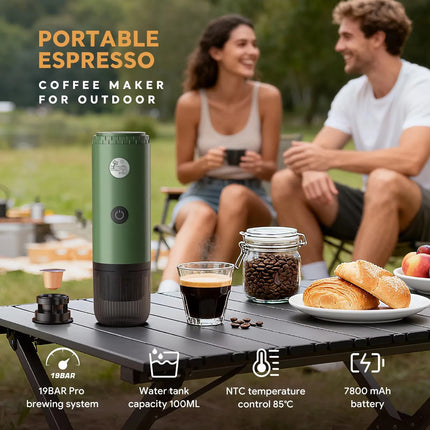 Zai xiao Portable Espresso Machine 3-in-1 Travel Coffee Maker for Camping Hiking Office Self-Heating with USB-C