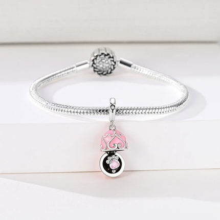 2026 Romantic Pink Color Charms Bead 925 Sterling Silver CZ Zircon Love Heart Pendants Fit Original Bracelet DIY Jewelry Gift