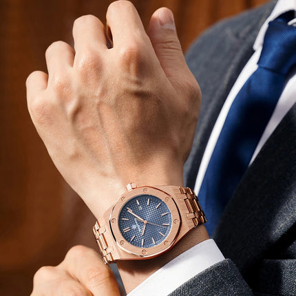 PAAZOMU Luxury Watches For Men Stainless Steel Waterproof Luminous Man Watch Date Week Fashion Casual Men's Quartz Watch Reloj