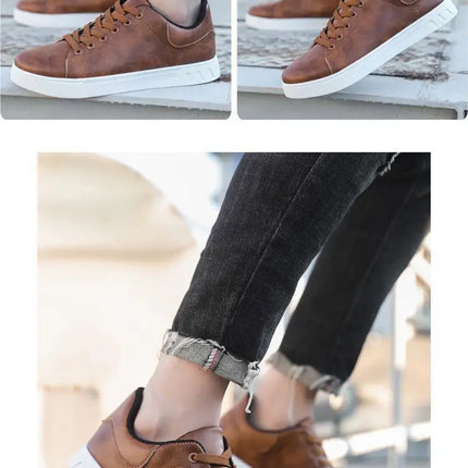 Casual Shoes Loafers British Leather Sneakers Flats Shoes Classic Men Leather Shoes Spring Summer New Trendy All-match Platform