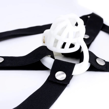 Chastity Cage Anti-off Device Elastic Band Chastity Belt for Male Auxiliary Belt Adjustable Underwear Rope Scrotum Ring SissyToy
