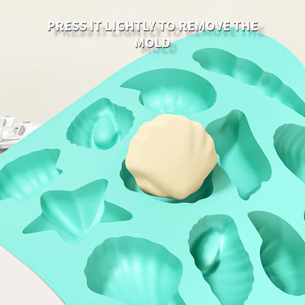 Seashell Silicone Molds, Ocean Themed Chocolate Molds,Shell,Starfish,Conch Candy Mold, Reusable for Cake Decoration,Party Treats