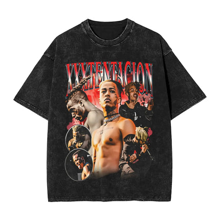 Hot Remembering XXXTentacion Graphic Print T-shirt Men Women Vintage Washed Cotton Summer New Tee Harajuku Fashion Oversized Top