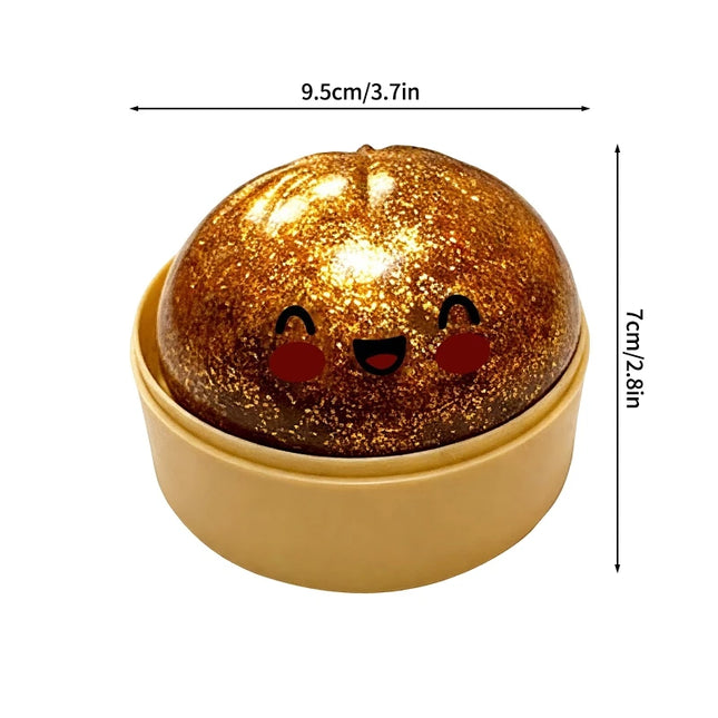 Glitter Dumpling Squishy Slow Rising Glitter Stress Ball Stretchy Decompression Fidget Toy Steamed Bun Dumpling Baozi Toy