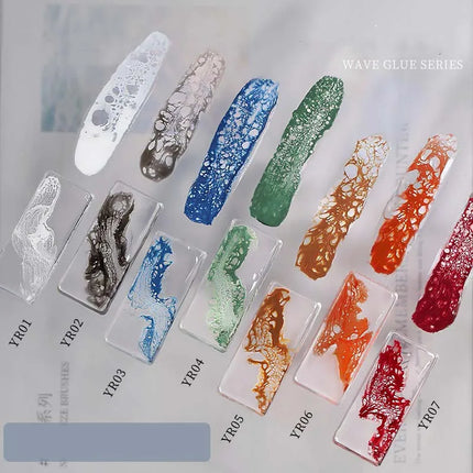 Wave Gel Nail Rapid Smudging Special Halo Dye Nail Art Bubble Hole Gel 7color for Marble Wave Nail Art for Nails Salon Manicure