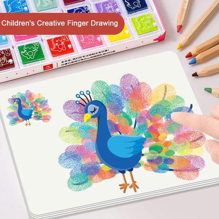 Children's Finger Print Ink Game Kindergarten DIY Graffiti Toys Kids Creative Drawing Early Education Educational Toys For Girls
