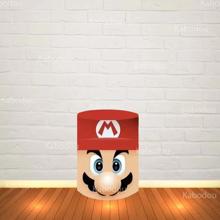 Super Marios Backdrop Kids Birthday Party Baby Shower Photography Background Decor Cylinder Cover for Photo Booth