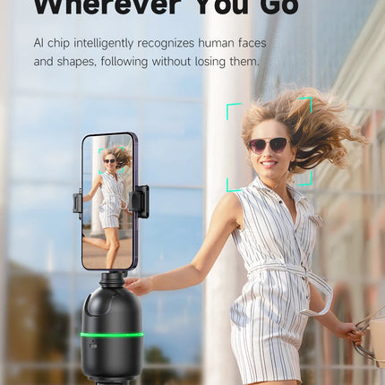 Smart Tracking Tripod for Camera Smartphone,Colorful Light 360 Rotation Follow Focus,Gimbal For Tiktok live photography