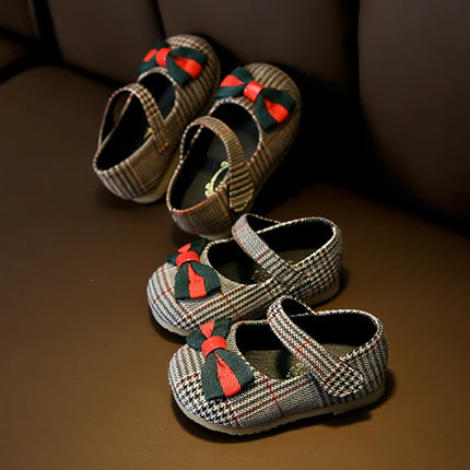 NEW Classic Winter Princess Shoes Baby Soft-solar Toddler Shoes Girl Children Plate Cloth Single Shoes 0-3 Years Old Bow Sandals