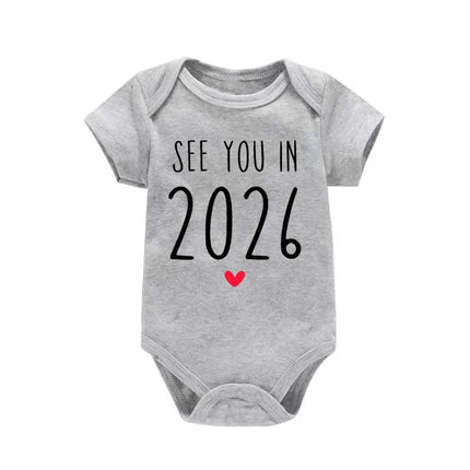See You in 2026 Pregnancy Announcement Baby Onesie Toddler Jumpsuit Summer Short Sleeve Newborn Boys Girls Outfits
