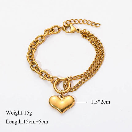 EILIECK 316L Stainless Steel Gold Color Starfish Moon Star Charm Bracelet For Women New Trendy Wrist Chain Jewelry Gift Party
