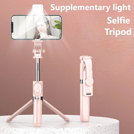 Bluetooth Remote Extendable Selfie Stick Tripod Stand for iPhone Samsung, Tiktok Live Streaming Portable Telescopic Phone Stand
