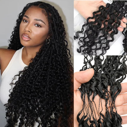 Deep Curly Crochet Human Hair Wet And Wavy Quick Weave Knotless Hair Extensions Water Wave Feather Twist Braiding Hair For Boho