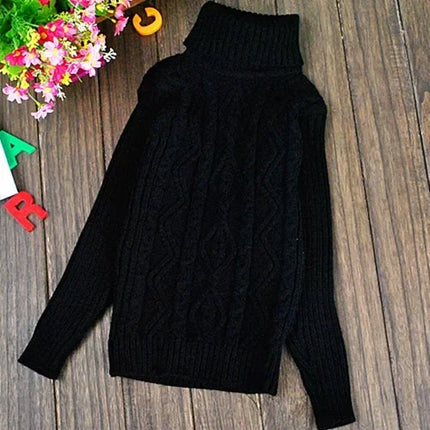 Kids' Turtleneck Sweater & Fleece Pullover Korean Winter Warm Base Layer for Boys and Girls Cozy Fashion Top