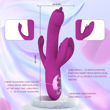 Triple vibration stimulation Tongue Licking Clitoris SuckerClitoris Stimulator NippleClit Stimulator Penetration Anal Sex Toys