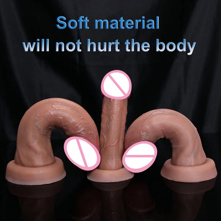 Realistic Big Glans Dildo Soft Silicone Huge Dick Strong Man Penis with Suction Cup Anal Vaginal Masturbators Sex Cock Adult 18+