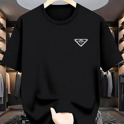 2026 New  men's Milan fashion trend international brand printed T-shirt, pure cotton round neck, casual urban luxury high-endY2K