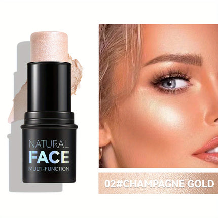 Cream Contour Sticks,Shades with Highlighter & Bronzer & Blush, Non-greasy and Water-resistant Face Contouring Pen
