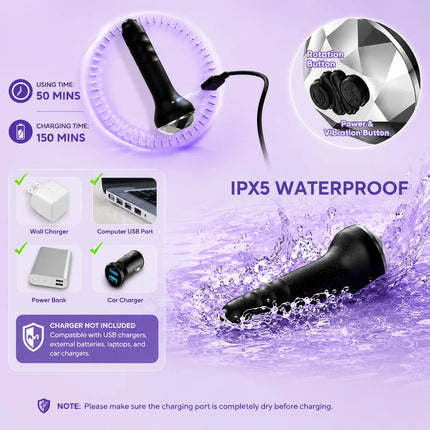 Vibrator Butt Plug Anal Toys Prostate Massager with 10 Vibrating Rotating Beginner-Friendly Anal Plug Sex Toys for Men Women