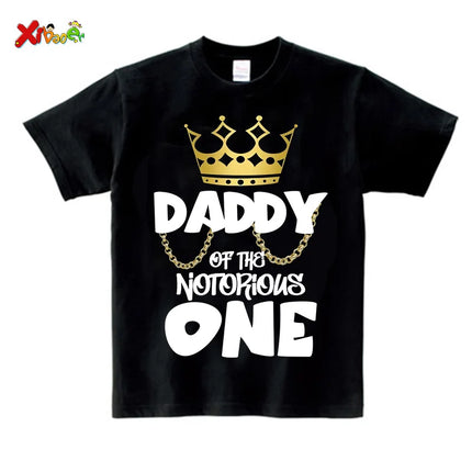 Notorious One Shirt Birthday Boy Shirt for Kids Family Matching Outfits Party Shirts Custom Name Girl Toddler Baby Familia Shirt