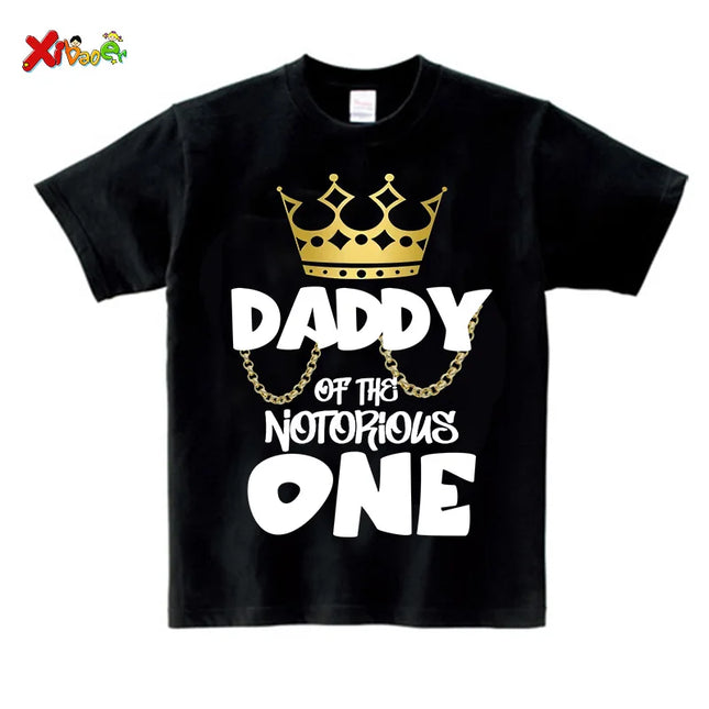 Notorious One Shirt Birthday Boy Shirt for Kids Family Matching Outfits Party Shirts Custom Name Girl Toddler Baby Familia Shirt