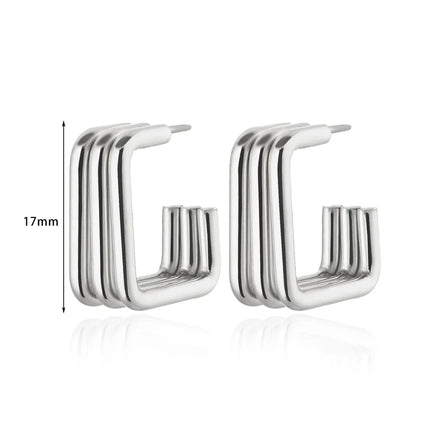 Classic Hoop Earrings for Women Girls Gold Color Chunky Stainless Steel Earrings 2026 Trend New in Minimalist Ear Jewelry aretes