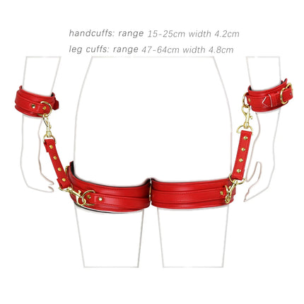 Thierry Bondage Restraint Adult Games Sex Toys For Woman,Thigh Cuffs, Handcuffs, Leg Cuffs Connection Belt,  Erotic Fetish Slave