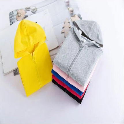 Fashion Brand Print Hoodies Coat Children Zipper Tops Girl Pink Boy Black Kids Clothing Casual Spring Autumn Sweatshirts